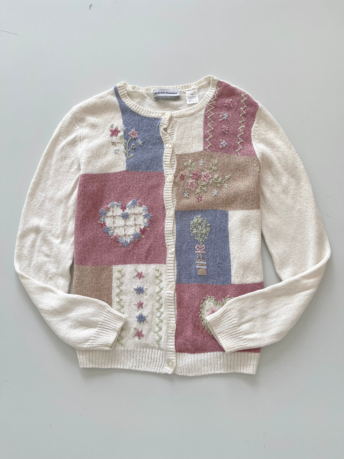 Alfred Dunner Embroidered Cardigan Sweater-Bust 36