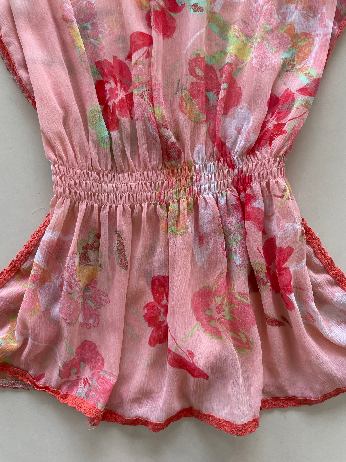 Floral Sheer Top-Bust 30 to 32