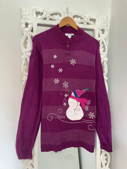 Christopher & Banks Embroidered Christmas Sweater-Bust 46