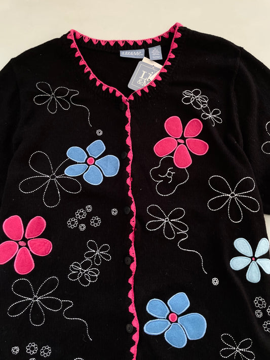 New Tagged Liz & Me Embroidered Sweater Vest-Bust 50