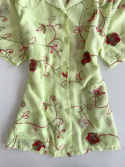 Embroidered Sheer Shirt-Bust 52