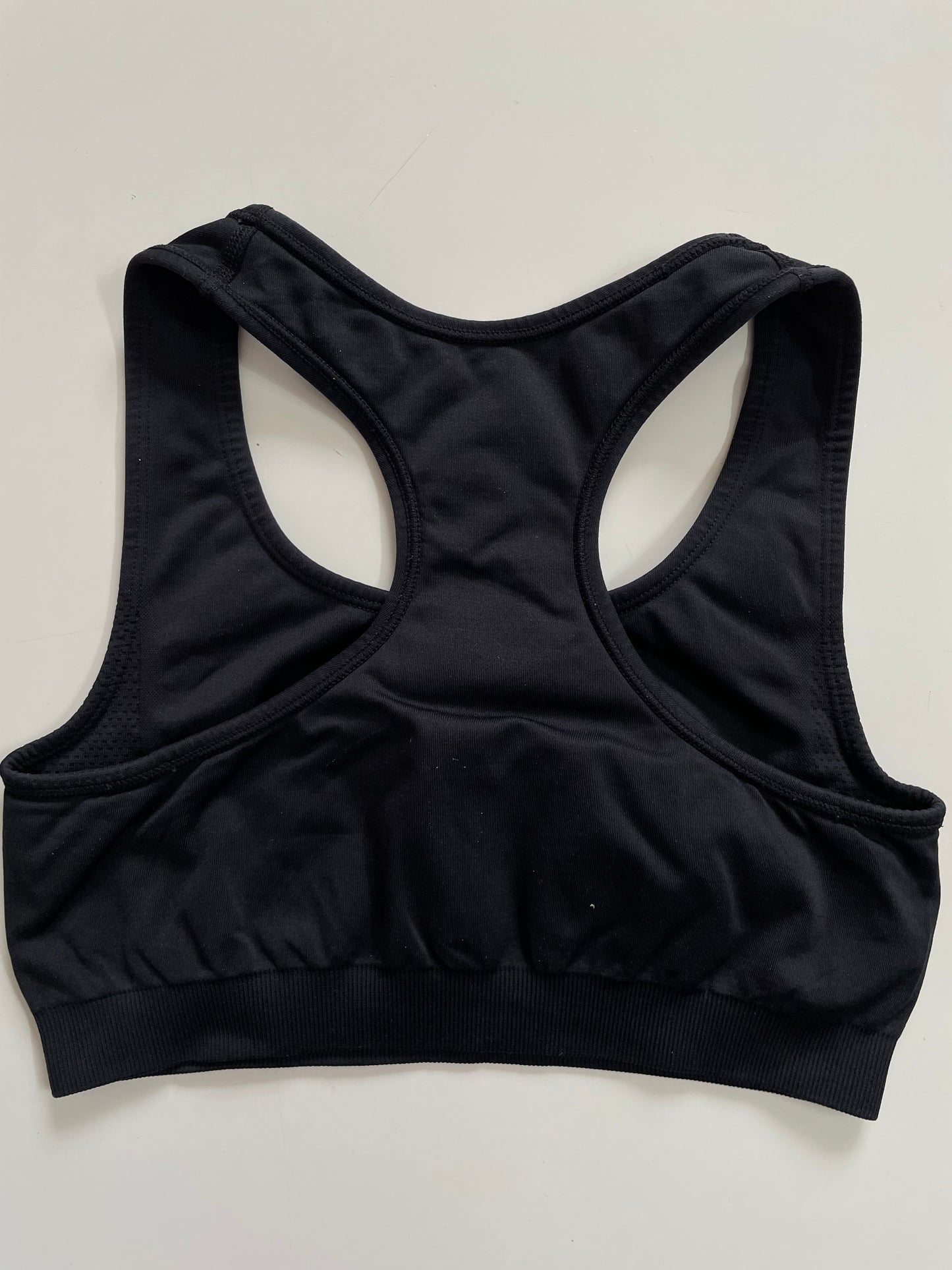 SOLID BLACK SOFT SPORTS BRA - BUST 30 TO 32