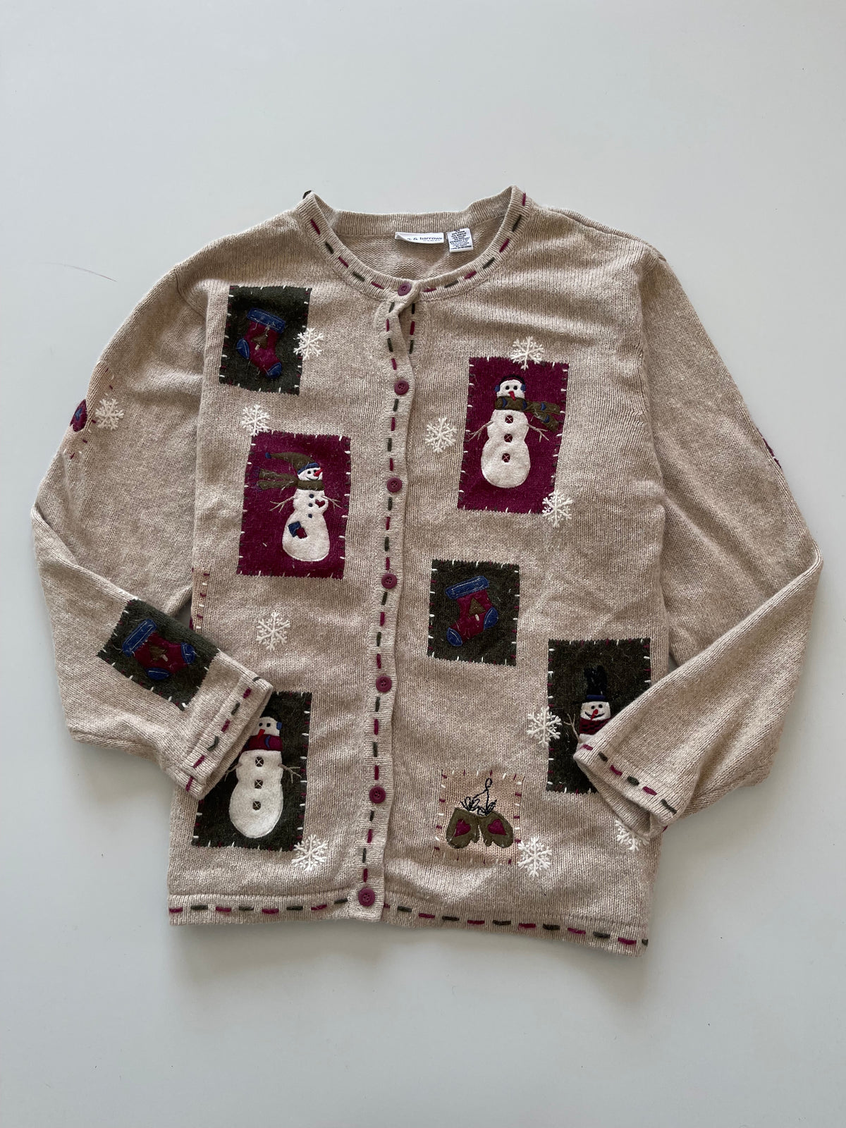 Croft&Barrow Christmas Embroidered Cardigan Sweater-Bust 52