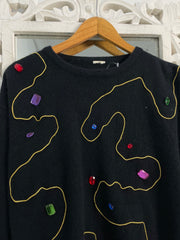 Embroidered Sweater-Bust 46