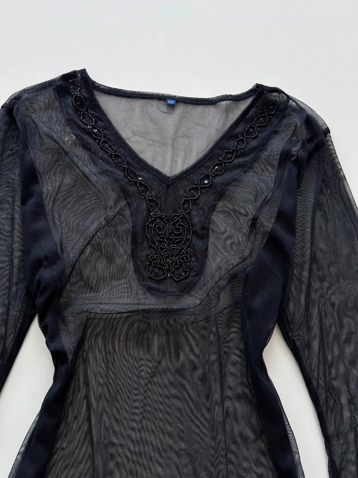 Vintage Sheer Embroidered Top-Bust 36 to 38