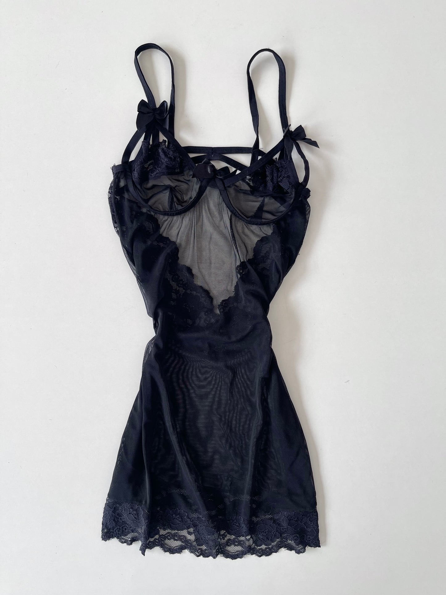 Sheer Backless Lacy Loungewear-Bust 30 to 32