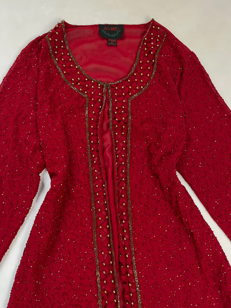 Heavily Hand Embroidered Dress/Shrug-Bust 46