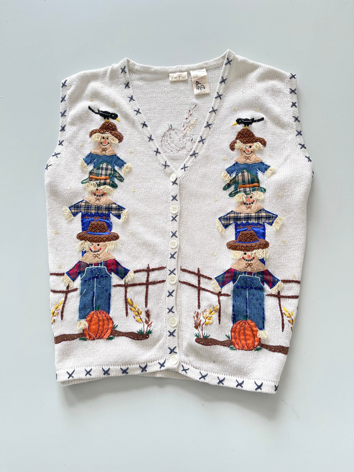 Bobbie Brooks Embroidered Vest Sweater-Bust 54