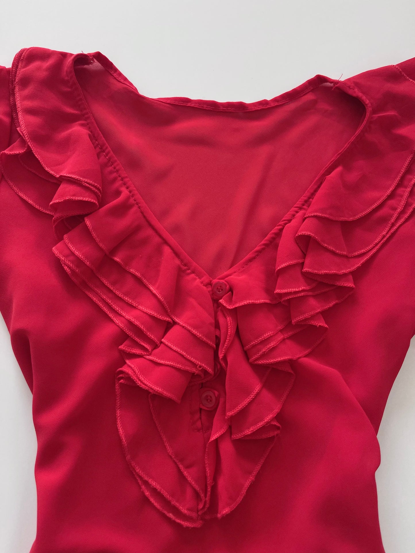 Ruffle Sheer Top-Bust 42