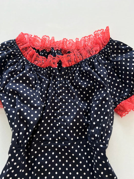 Vintage Polka Dot Top-Bust 34