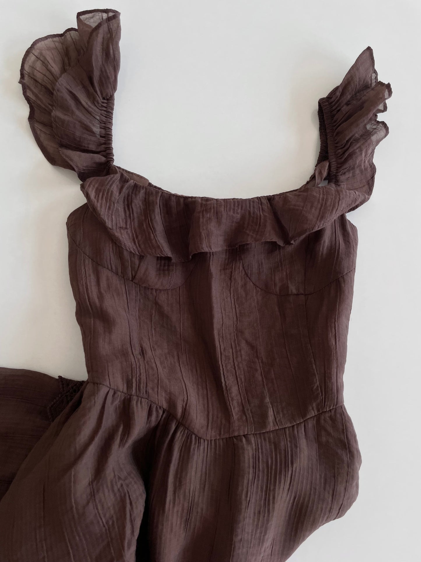Vintage Ruffle & Lace Dress-Bust 34 to 36