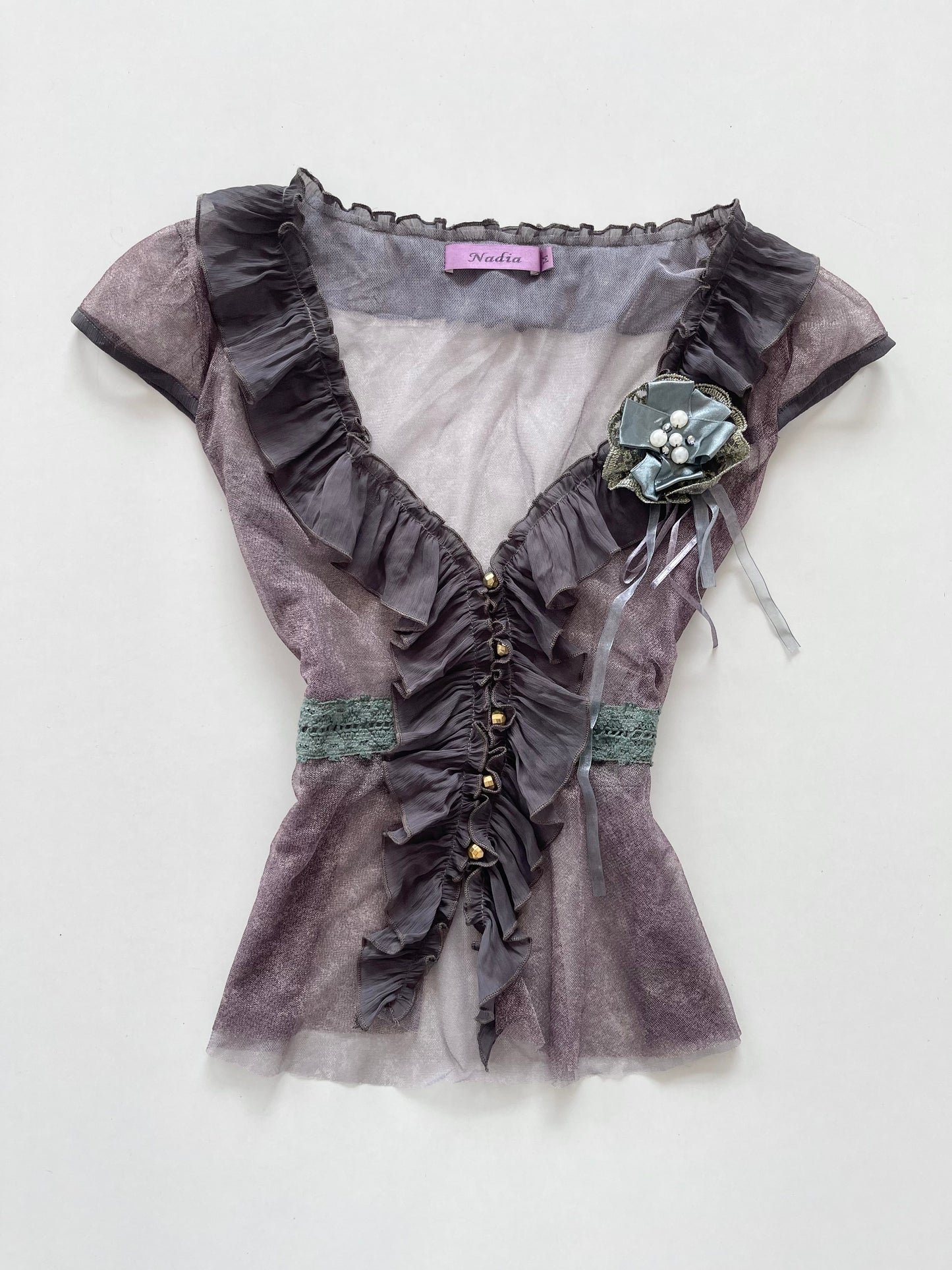 Nadia Vintage Sheer Top-Bust 36