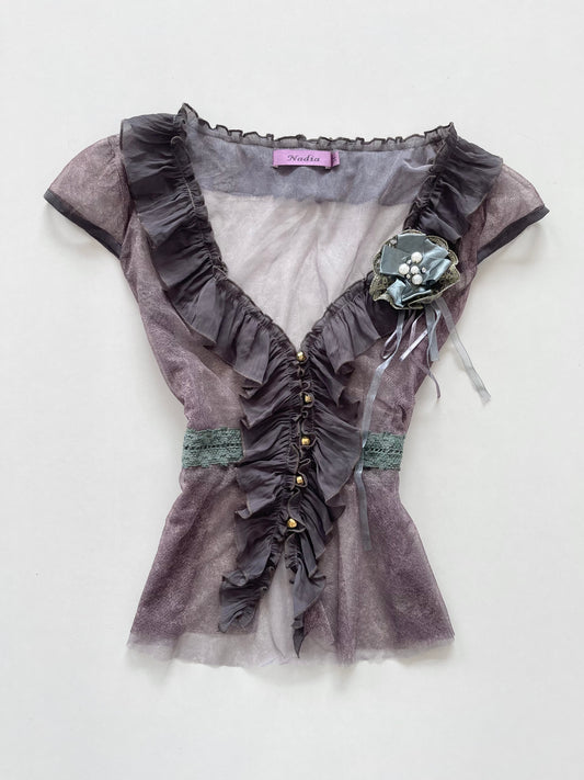 Nadia Vintage Sheer Top-Bust 36
