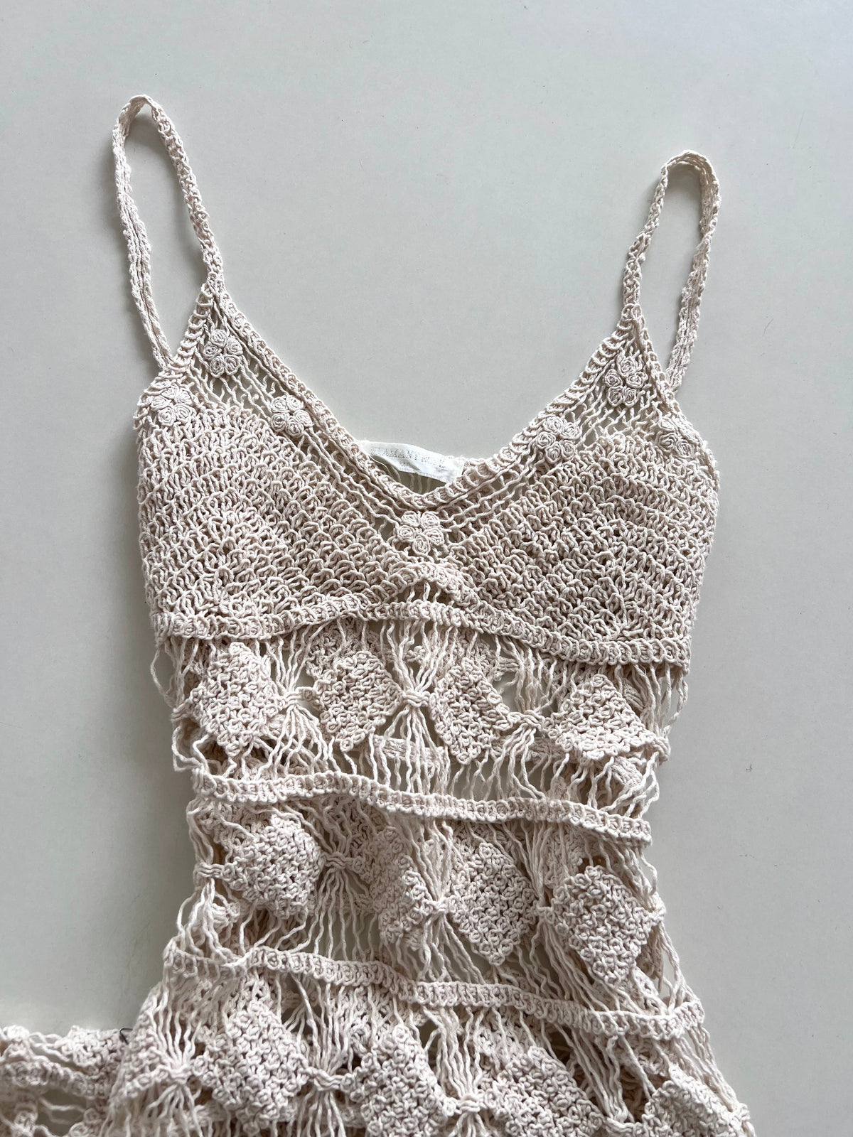 Flamant Rose Crochet Sheer Dress-Bust 36