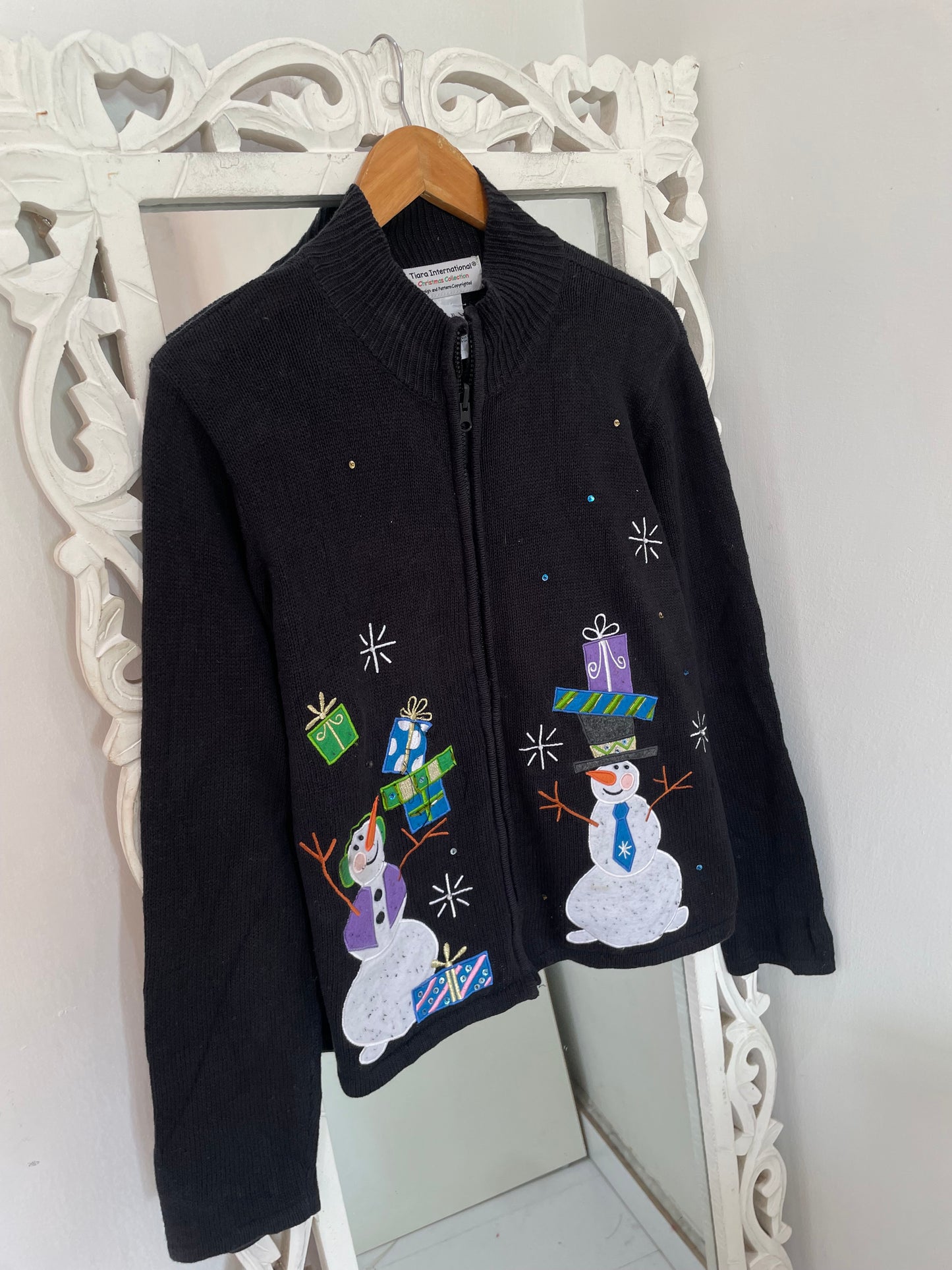 Tiara Embroidered Christmas Sweater-Bust 44