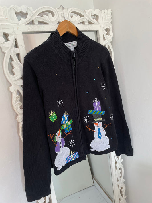 Tiara Embroidered Christmas Sweater-Bust 44