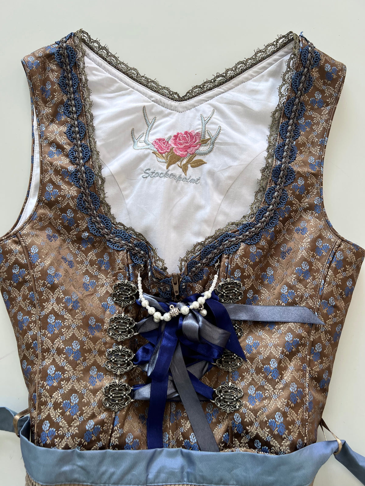 Stocker Point Vintage Jaquard Dress-Bust 34