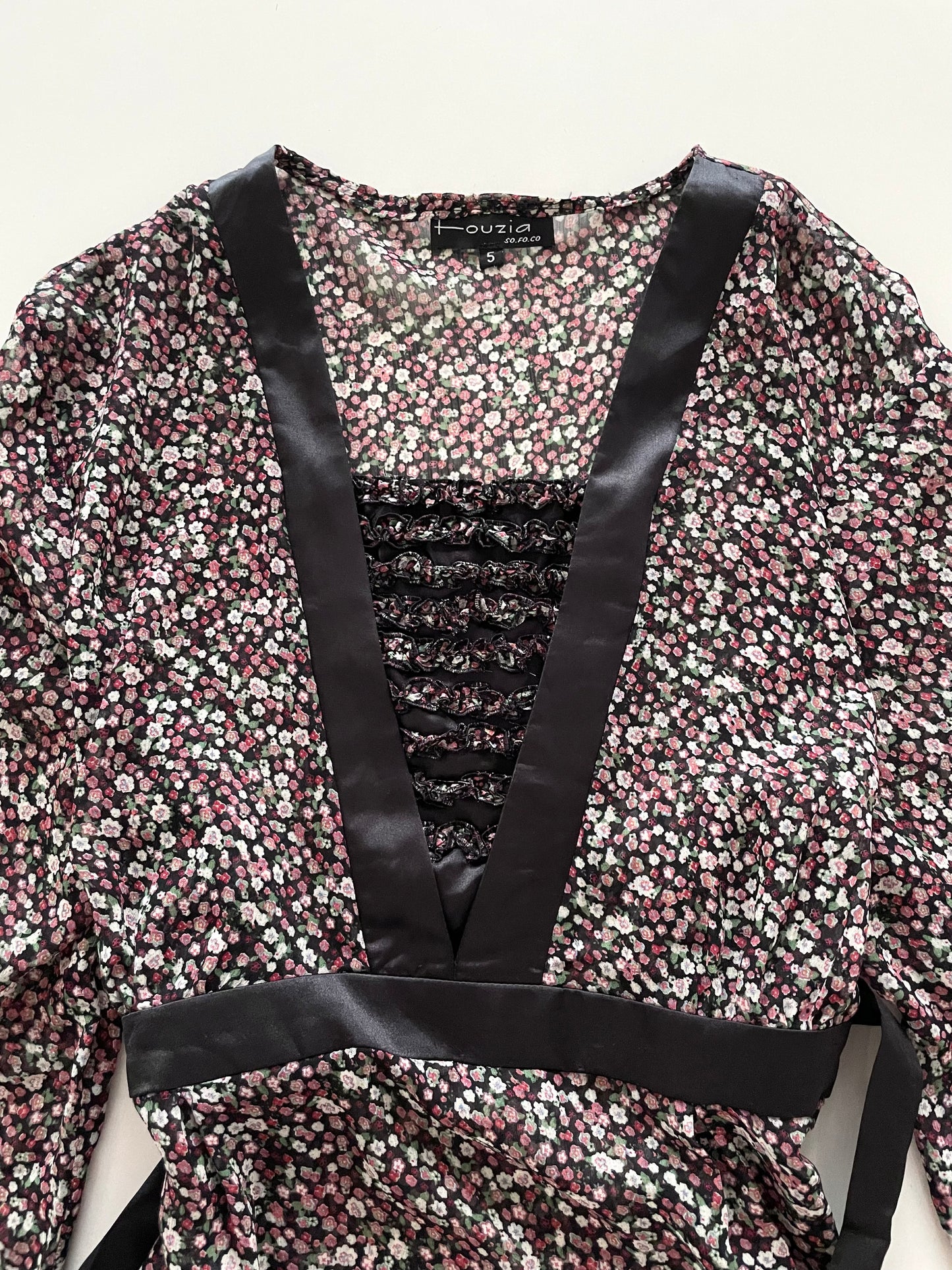 Fouzia Floral Sheer Vintage Top-Bust 42