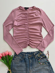 Ruched Pink Top-Bust 30 to 32