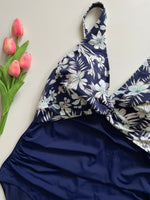 Load image into Gallery viewer, SPACE BLUE FLORAL SWIMWEAR - BUST 40 TO 44
