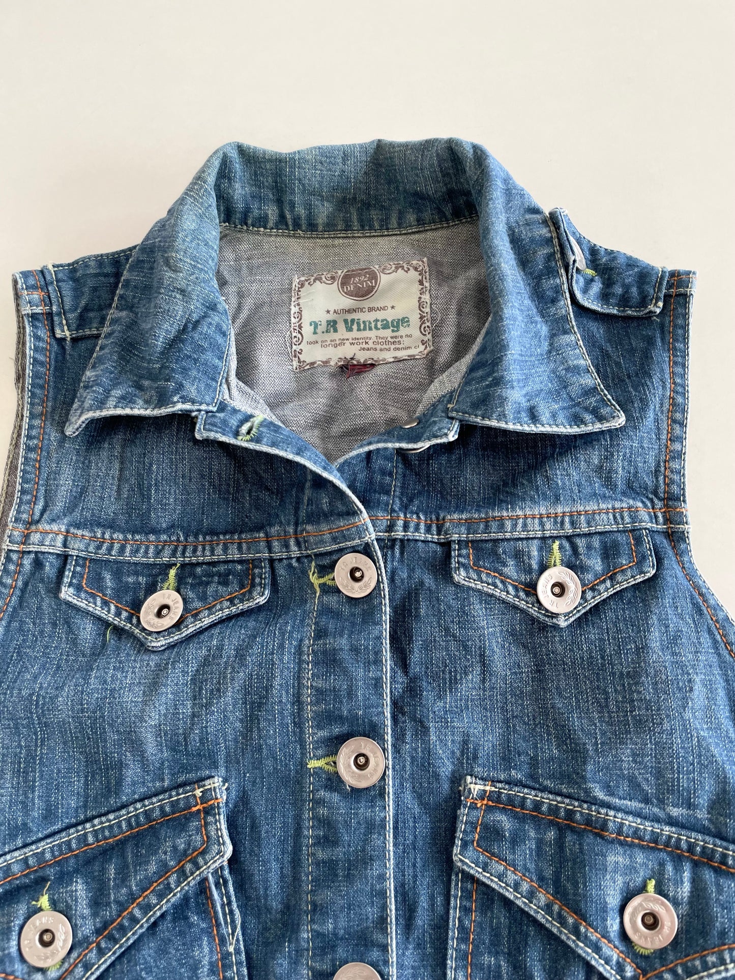 TR Vintage Denim Vest-Bust 34