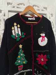 Victoria Jones Embroidered Christmas Sweater-Bust 42