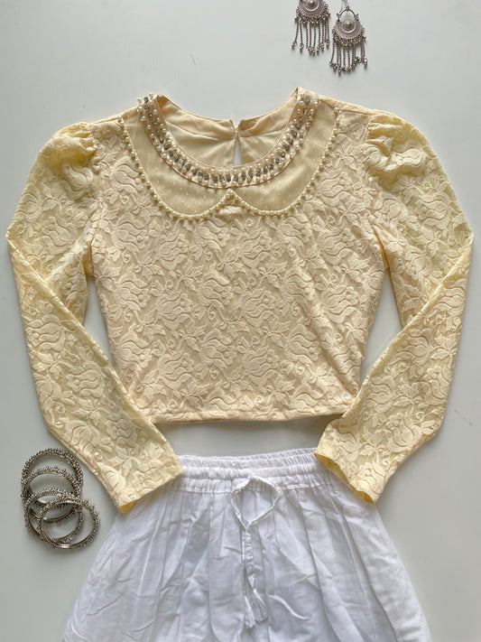Pearl Lace Top-Bust 34