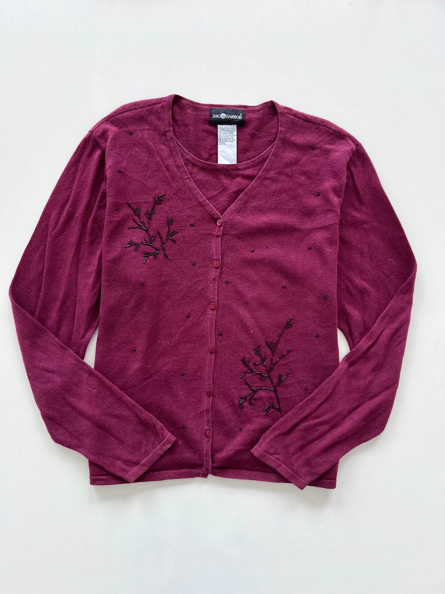 Sag Harbor Embroidered Cardigan-Bust  48