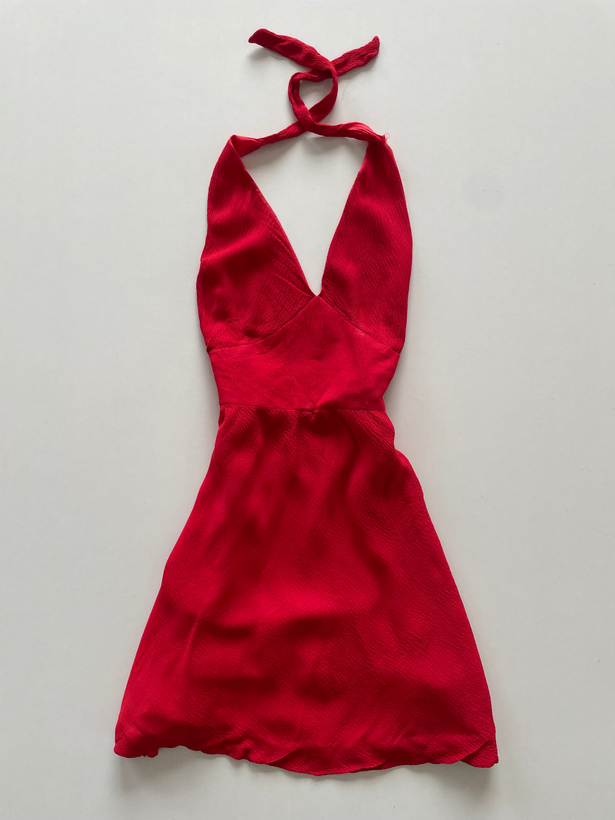 Red Halter Neck Vintage Dress-Bust 30 to 32