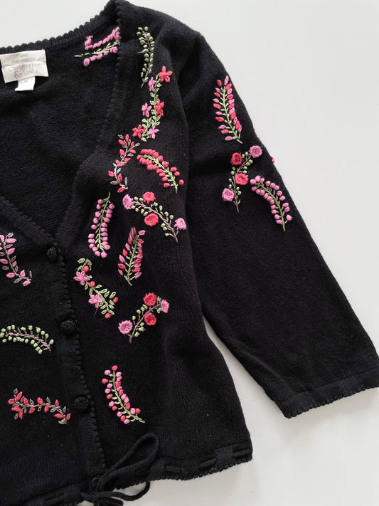 Christopher & Banks Hand Embroidered Sweater Cardigan-Bust 46