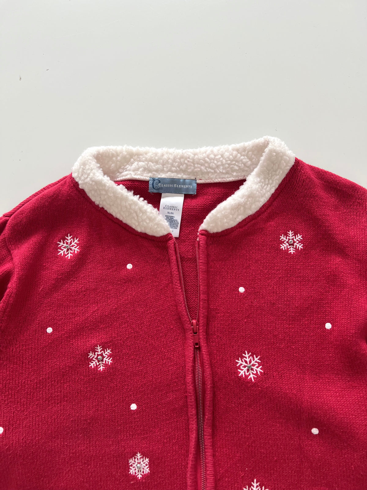 Classic Elements Christmas Zip Up Sweater-Bust 46