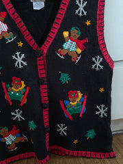 Nut Cracker Embroidered Christmas Sweater-Bust 36
