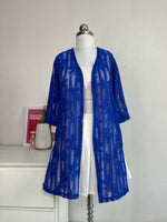 Load image into Gallery viewer, ROYAL BLUE LACE SHRUG - BUST 32 TO 34
