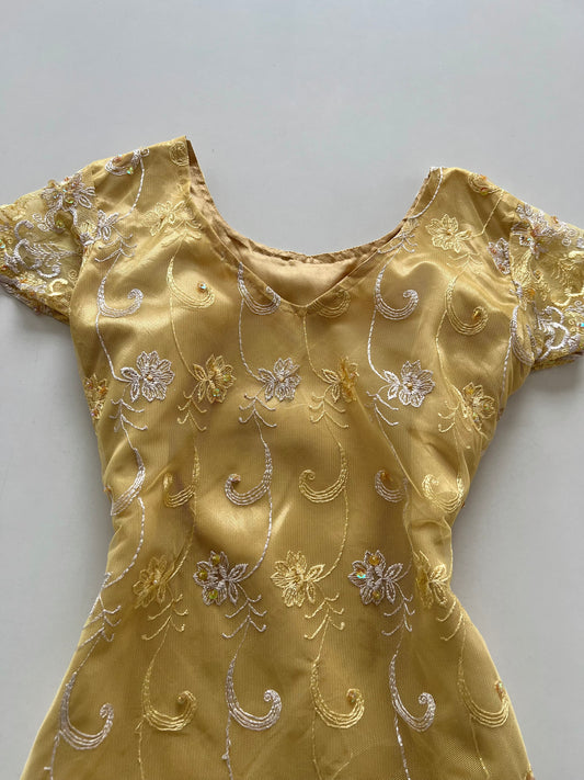 Gold Embroidered Kurta-Bust 30