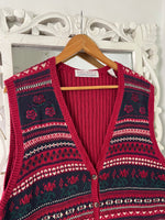 Load image into Gallery viewer, Vintage Embroidered Sweater Vest-Bust 52
