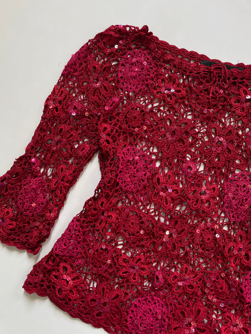 Sequin Crochet Top-Bust 34 to 36