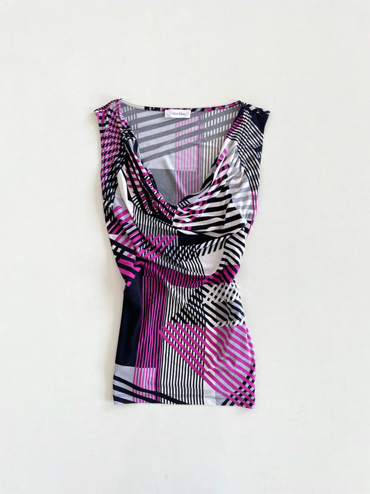 Calvin Klein Cowl Neck Vintage Top-Bust 40 to 44