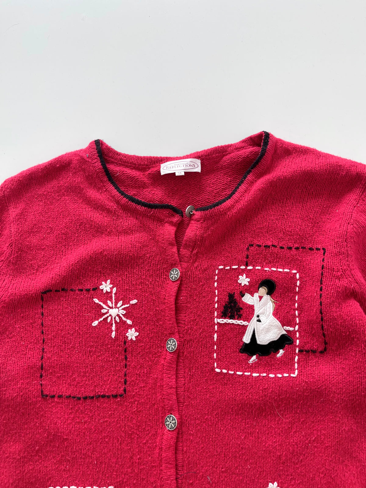 Reflections Christmas Embroidered Sweater-Bust 48