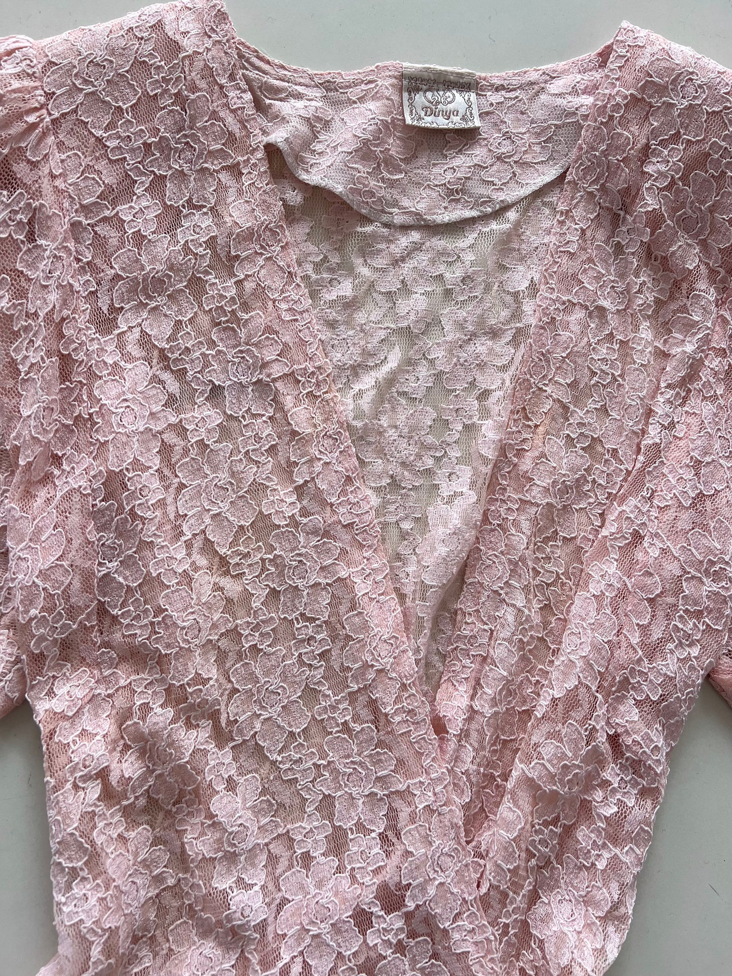 Dinya Vintage Lace Sheer Dress-Bust 34 to 36