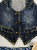 Load image into Gallery viewer, Vintage Denim Waistcoat-Bust 30
