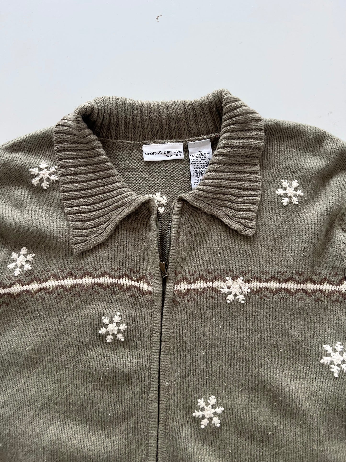 Croft&Barrow Embroidered Christmas Sweater-Bust 50