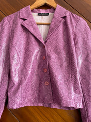 Purquoi Pas Animal Print Faux Leather Jacket-Bust 34