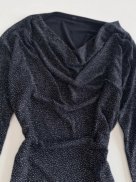Cowl Neck Shimmer Top-Bust 38 to 40