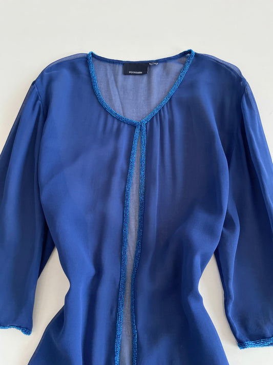 Potpourri Hand Embroidered Sheer Shrug -Bust 48
