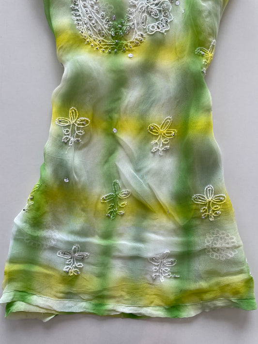 Embroidered Sheer Kurta-Bust 48