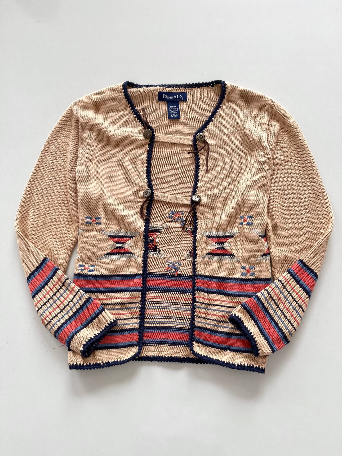 Denim& Co Embroidered Sweater-Bust 42
