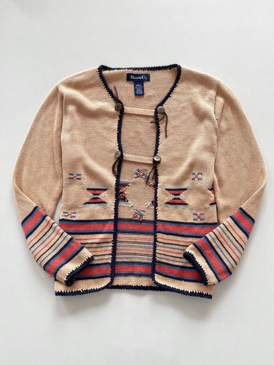 Denim& Co Embroidered Sweater-Bust 42