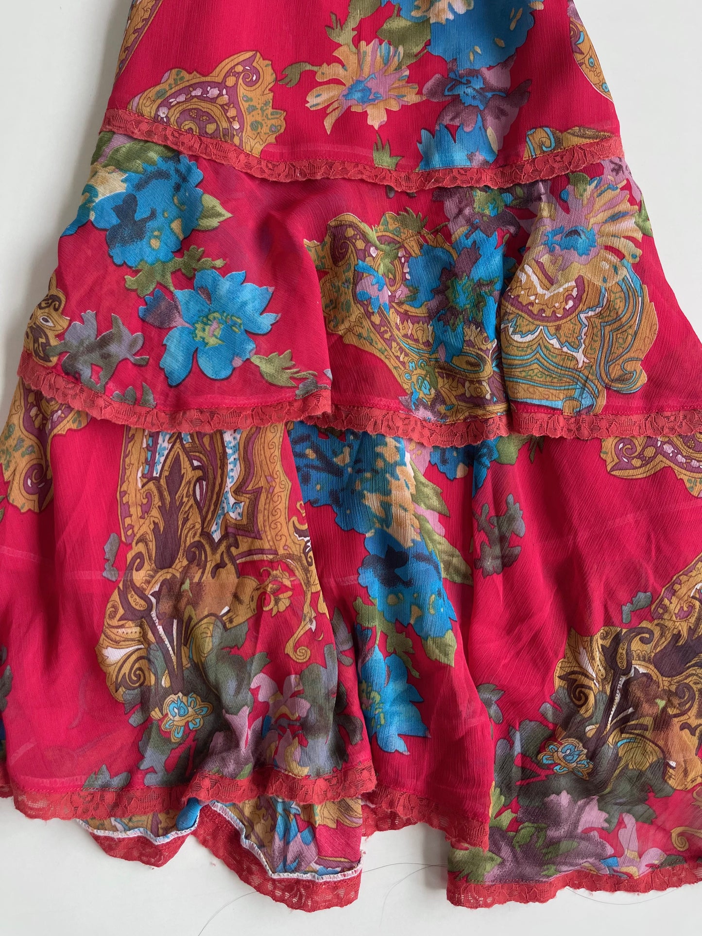 Vintage Ruflle Lace Dress-Bust 32