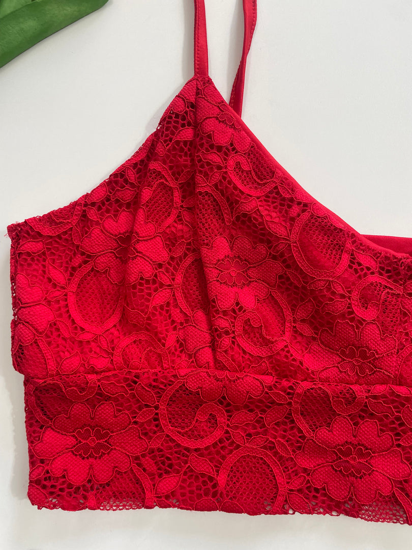 Red Lace Top-Bust 34