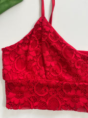 Red Lace Top-Bust 34